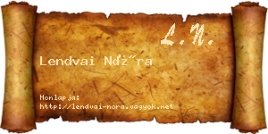 Lendvai Nóra névjegykártya