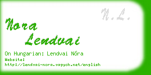 nora lendvai business card